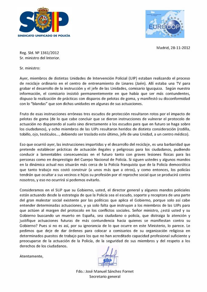 comunicado del SUP